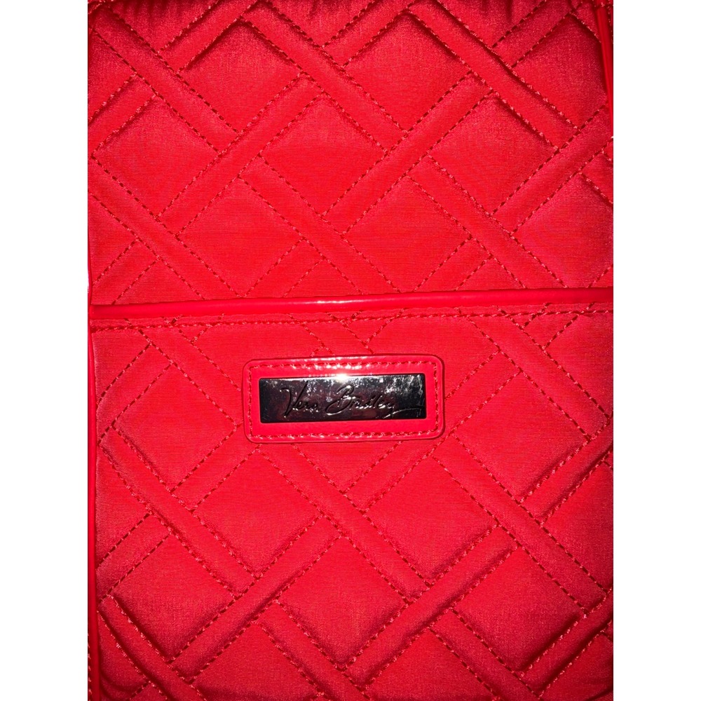 Vera Bradley Small Trimmed Vera Tote Canyon Sunset Red Quilted Bag 14487-D52080 - Picture 2 of 10